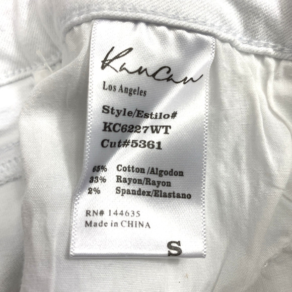 Kancan White Denim Skirt Womens Small Raw Hem Flounce Ruffle Pockets Festival - Picture 4 of 9